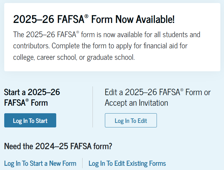 FAFSA Screenshot from ED.