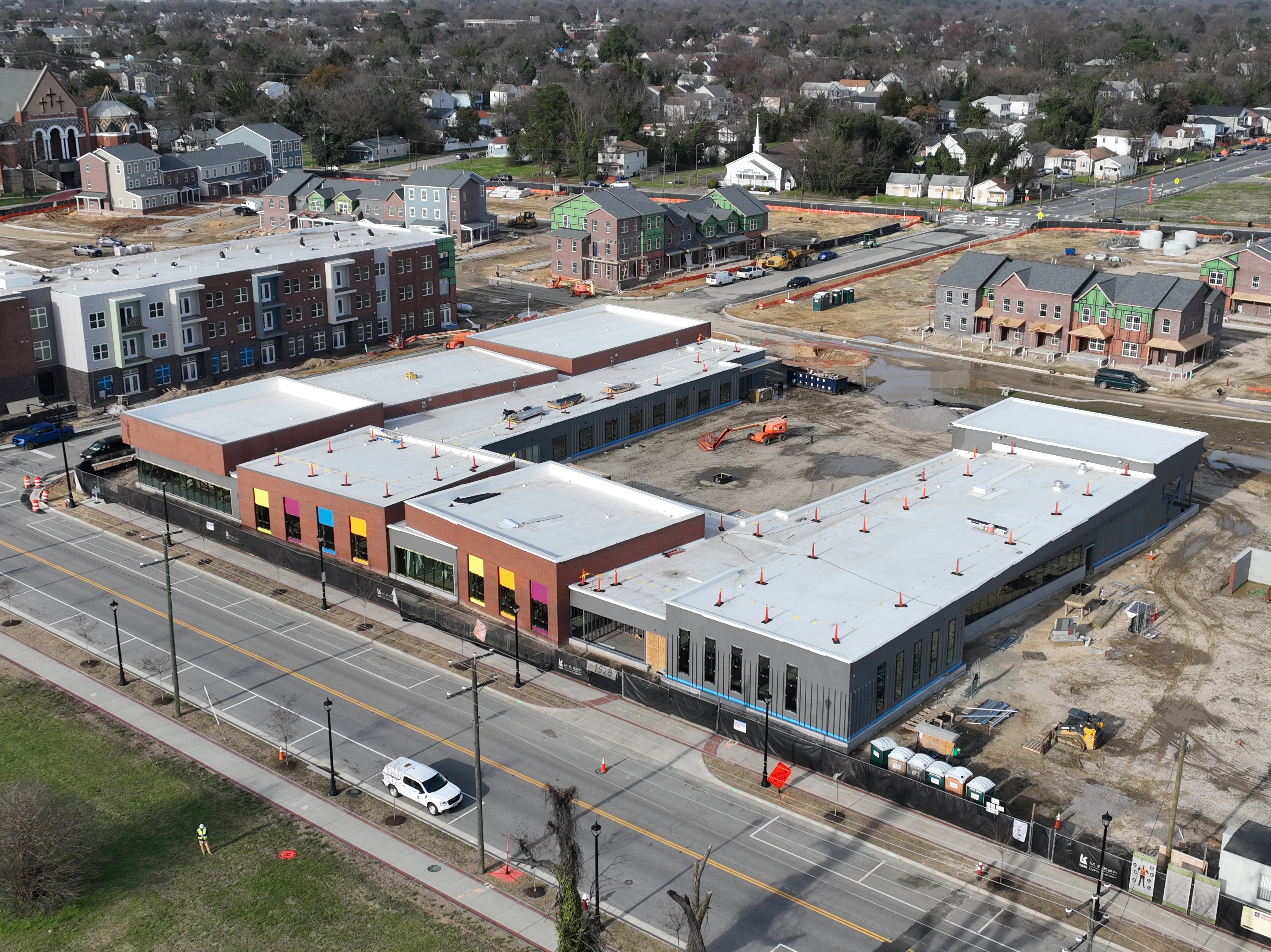 Aerial view of new center