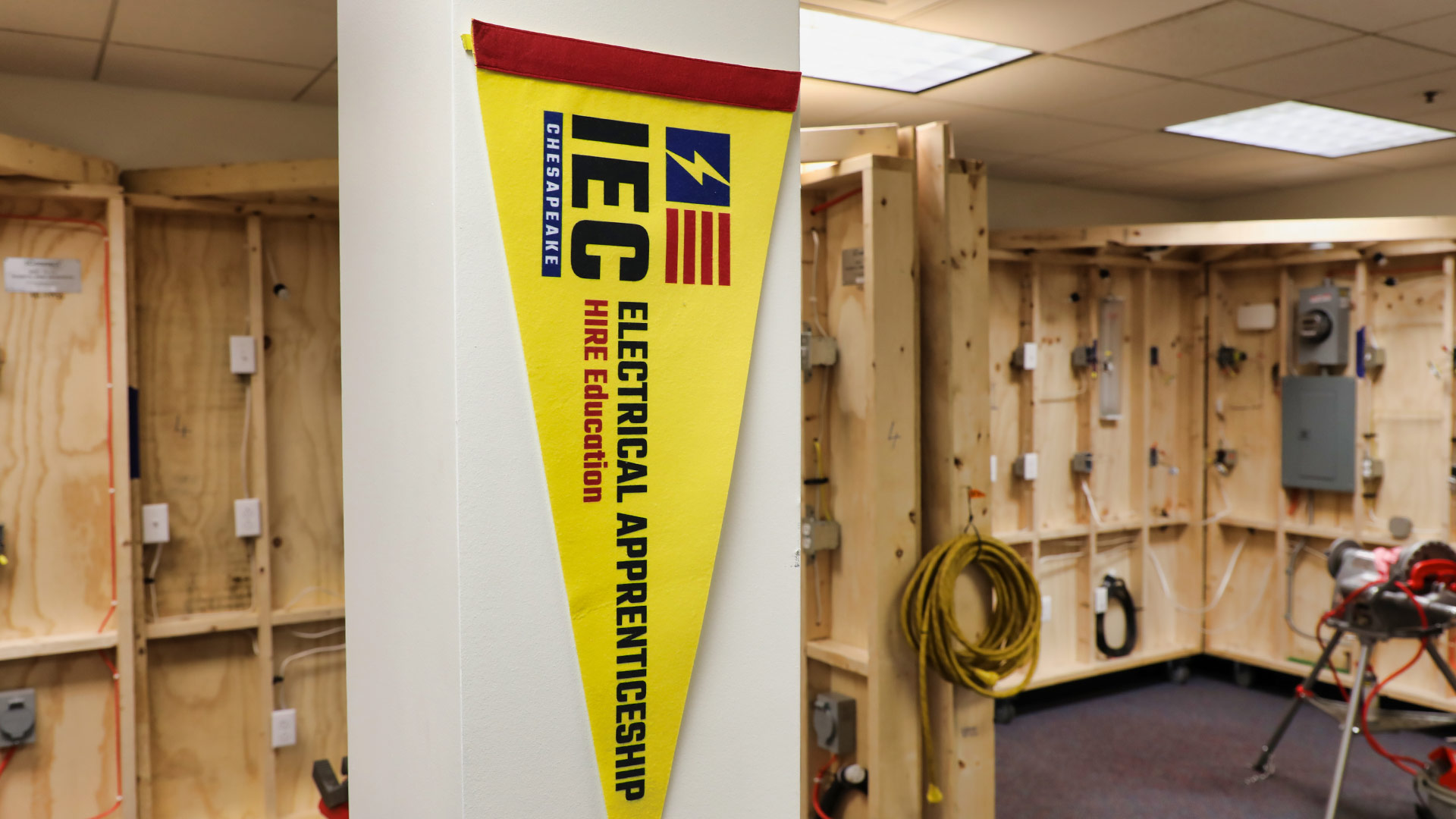 An Independent Electrical Contractors Chesapeake (IECC) pennant