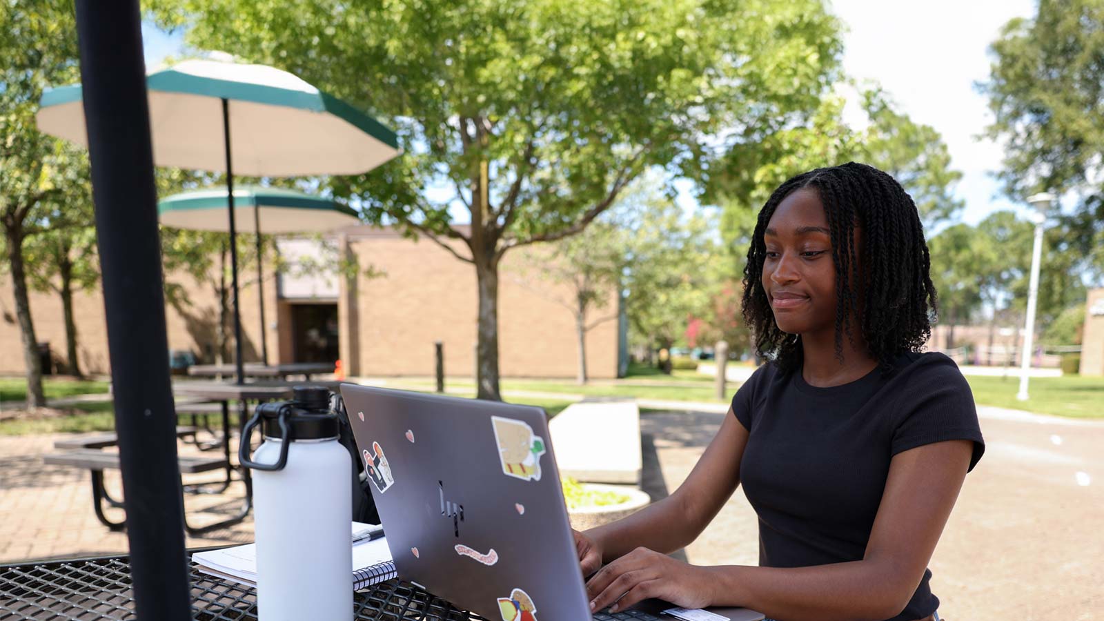 Student working on computer on our Hampton Campus