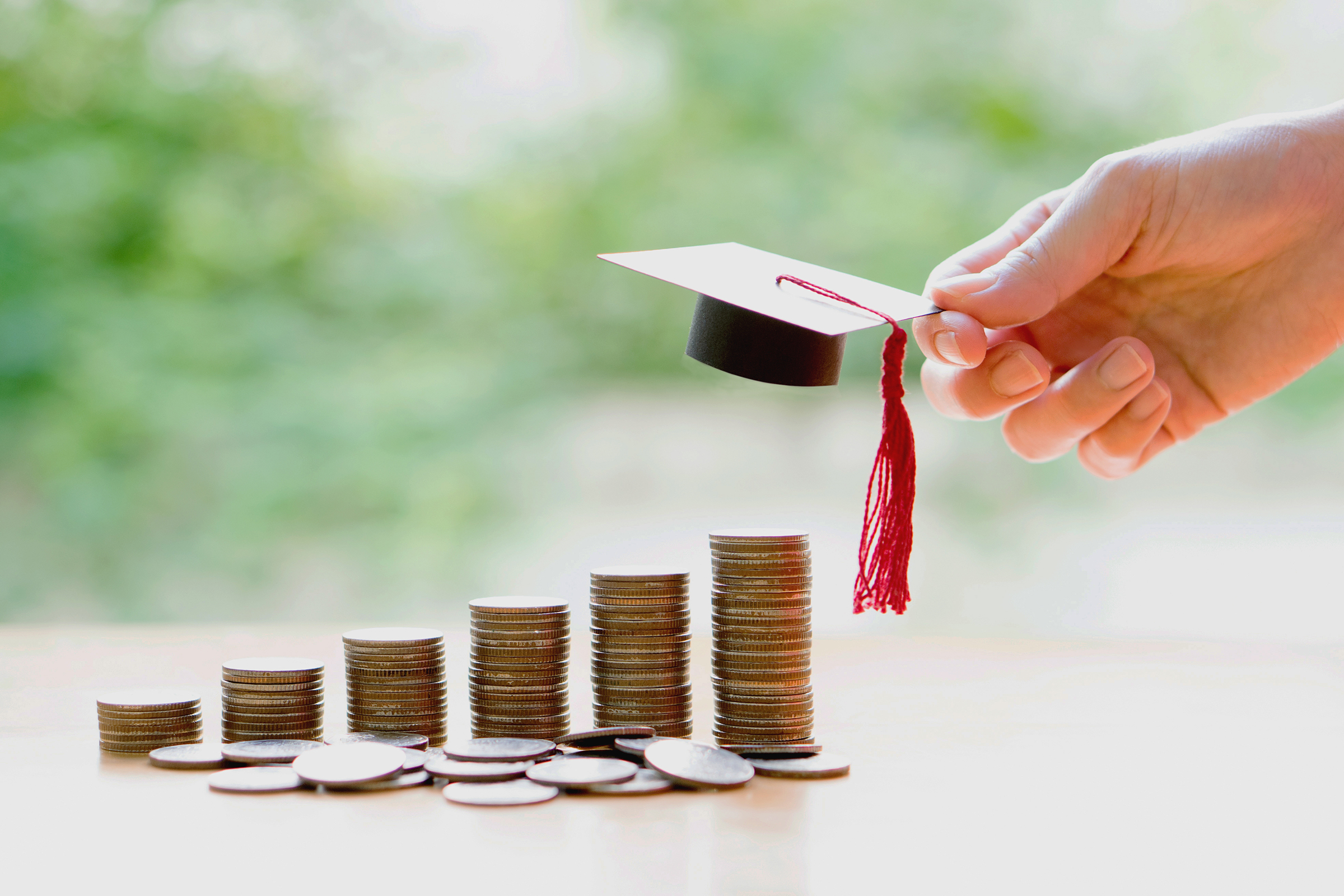 Image of a woman saving for education