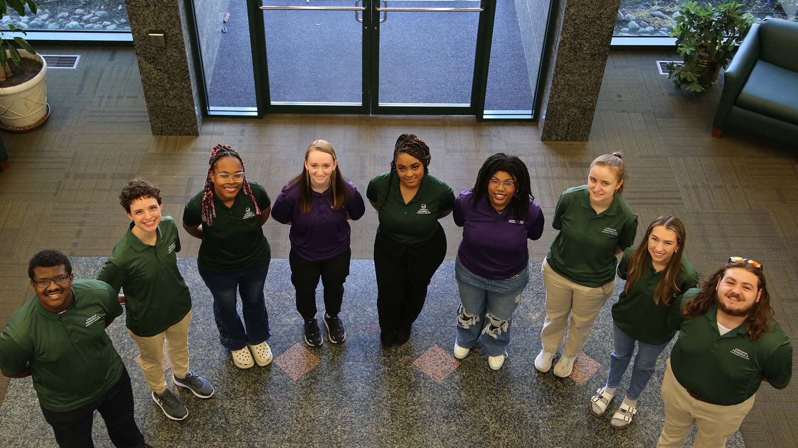 SGA students gathered in a semi-circle