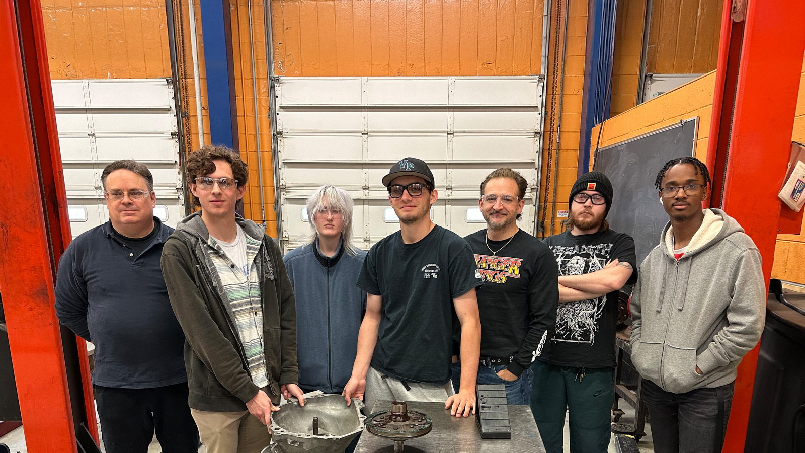 Faculty and students in our Automotive Lab