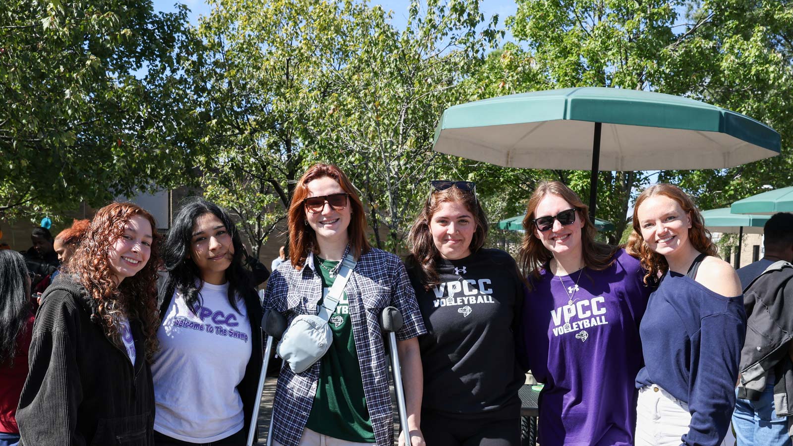 Students at an outdoor event