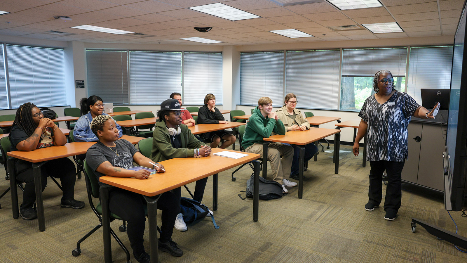 students in a classroom at our Hampton Campus