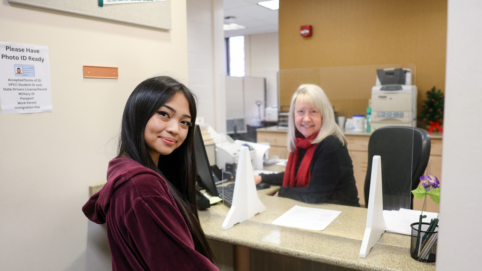 Student working on her VPCC application