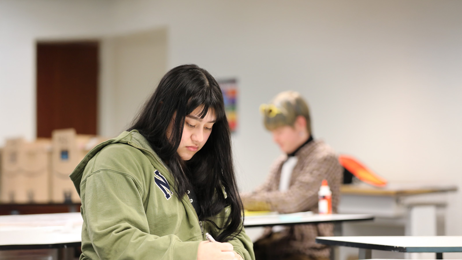 Students in an art class