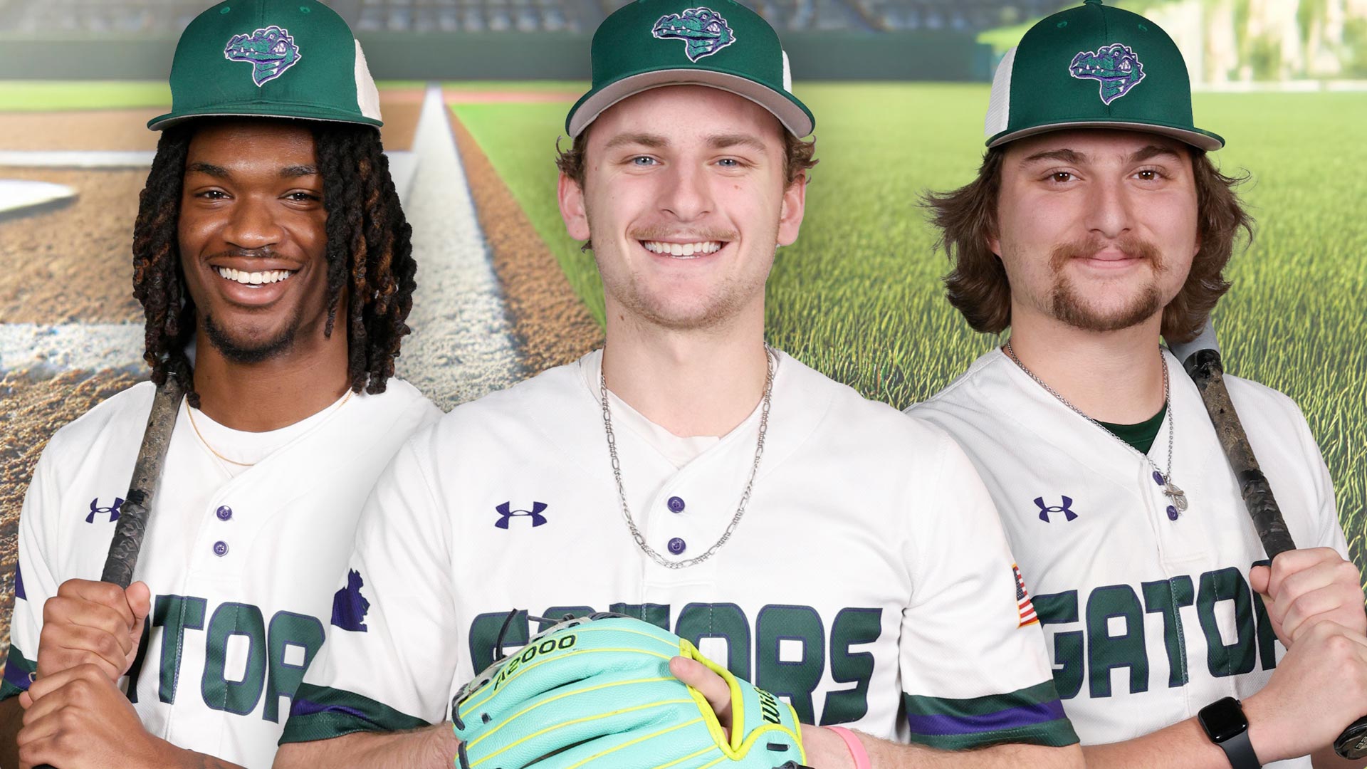 VPCC baseball players, from left: Austin Smith, Hayden Koontz and Logan Landers.