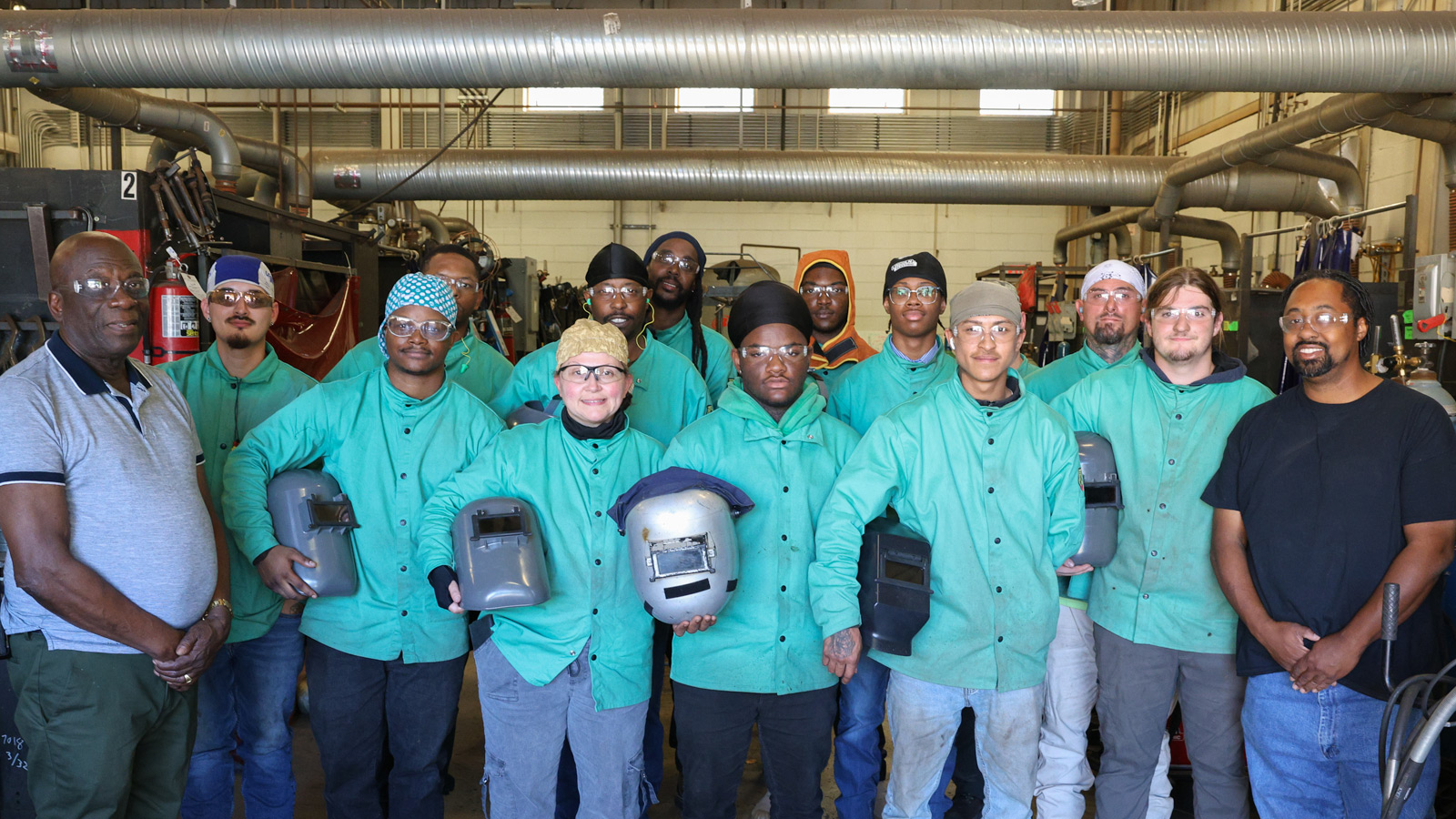 VPCC Workforce Development students in a welding class